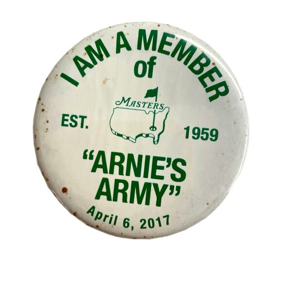 The Masters Pin Arnold Palmer Commemorative MEMBER‎ OF ARNIE'S ARMY 2017 Vintage